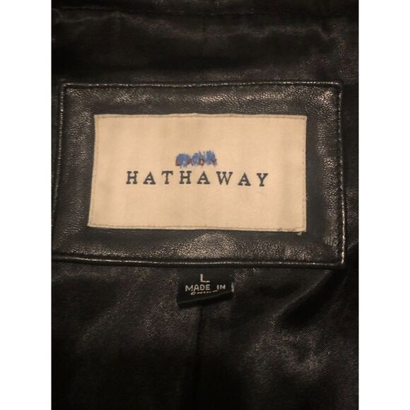 Lady Hathaway 100% Leather Blazer Jacket Size L - Picture 4 of 10